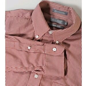 Daniel Cremieux Signatured Collection Mens Large Non Iron Gingham Red Plaid